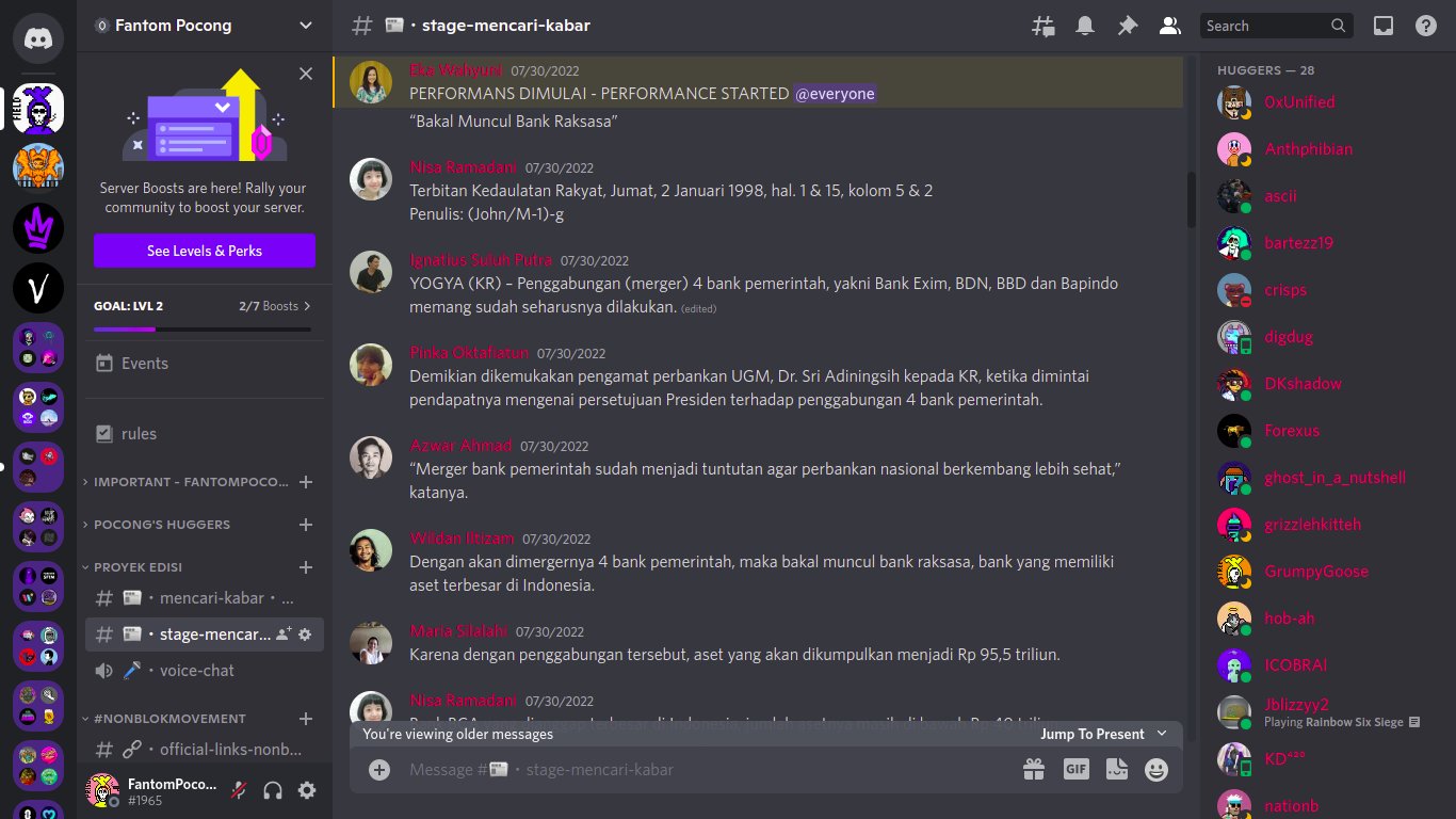 Stage of Mencari Kabar in FantomPocong discord server